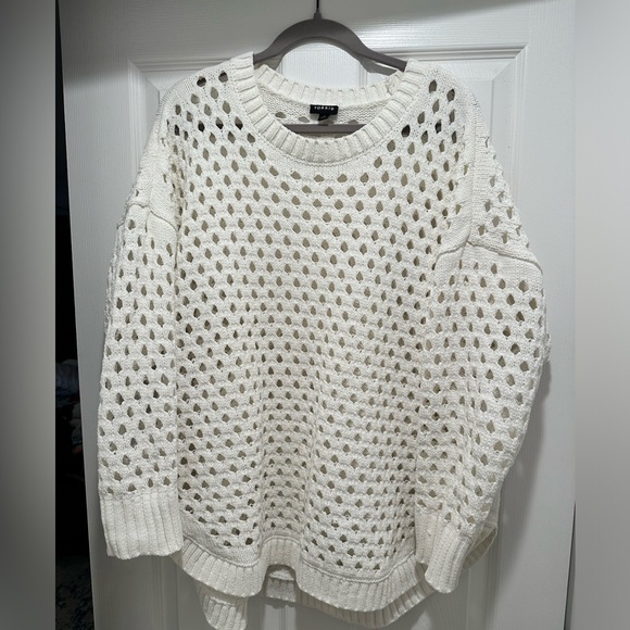 Torrid White Open-Weave Sweater sz 2 (18/20) - Picture 1 of 3